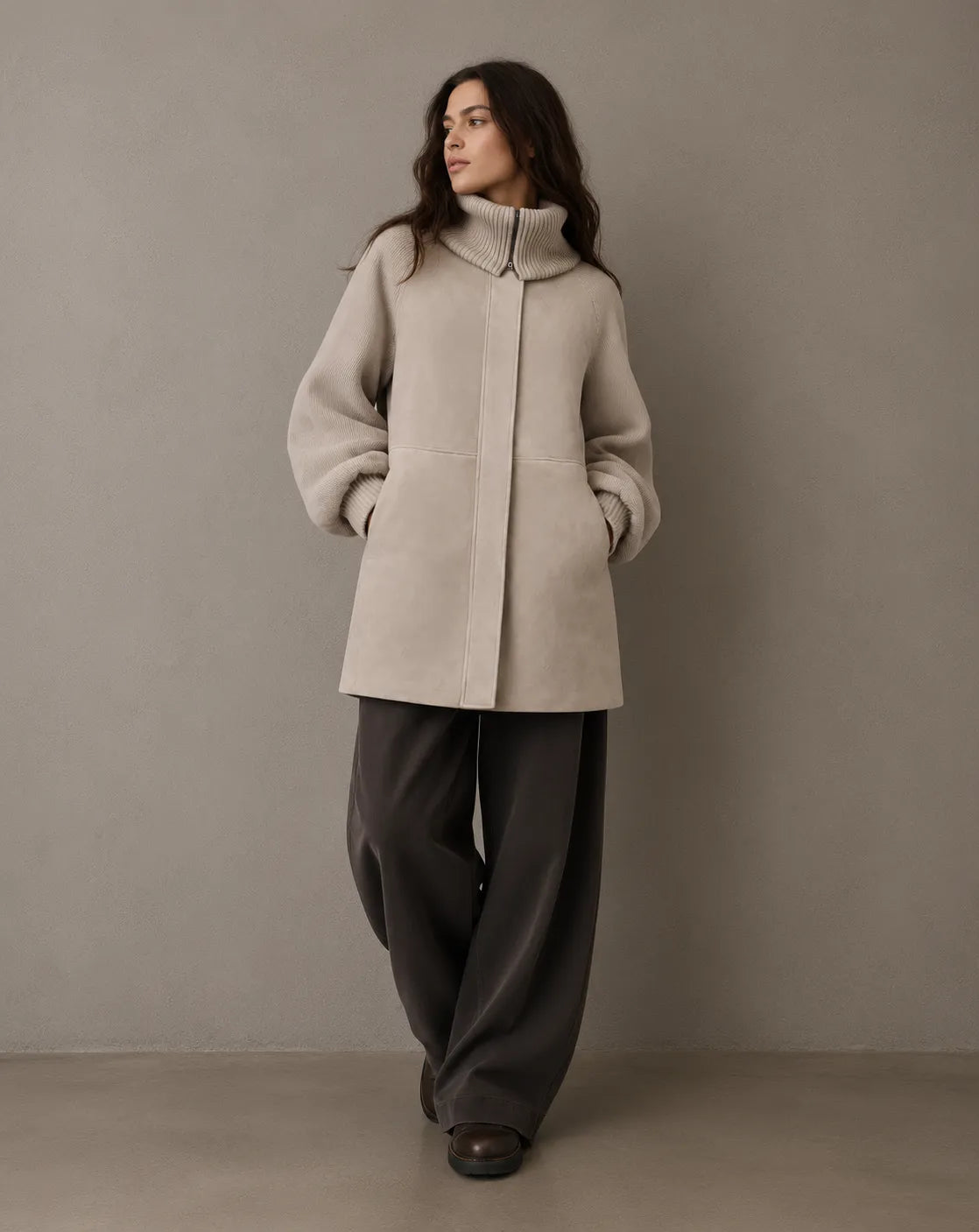 TIBIDABO — Double-Face & Wool Knit Coat