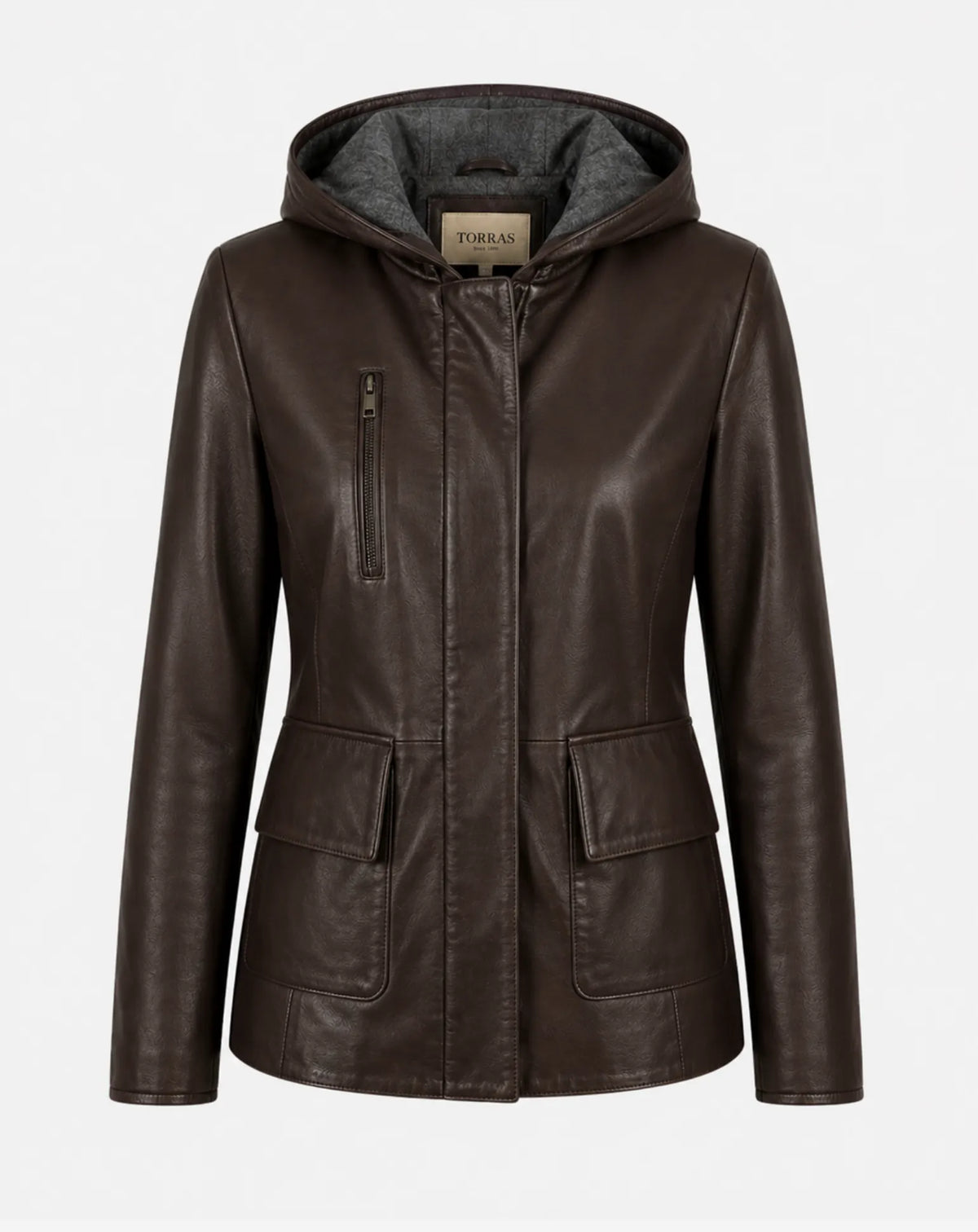 PEDRALBES — Hooded Nappa Leather Short Parka