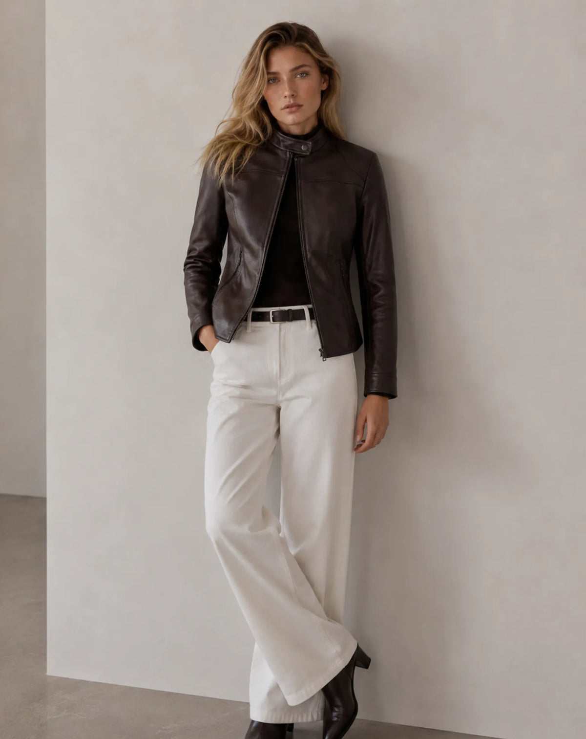 VALLVIDRERA — Fitted Nappa Leather Racer Jacket
