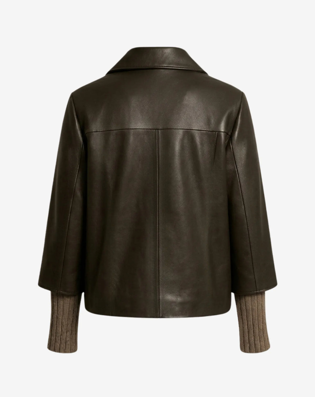MODULAR — Nappa Leather Jacket with Removable Knit Cuffs
