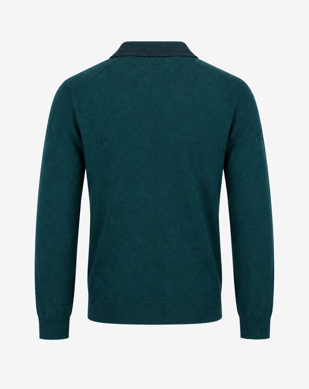 HORTA jersey polo de lana merino verde espalda