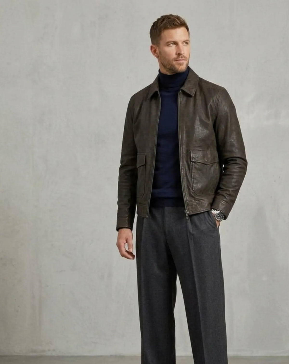 TORRAS HS68042 chaqueta de nobuck marrón oscuro imagen 1
