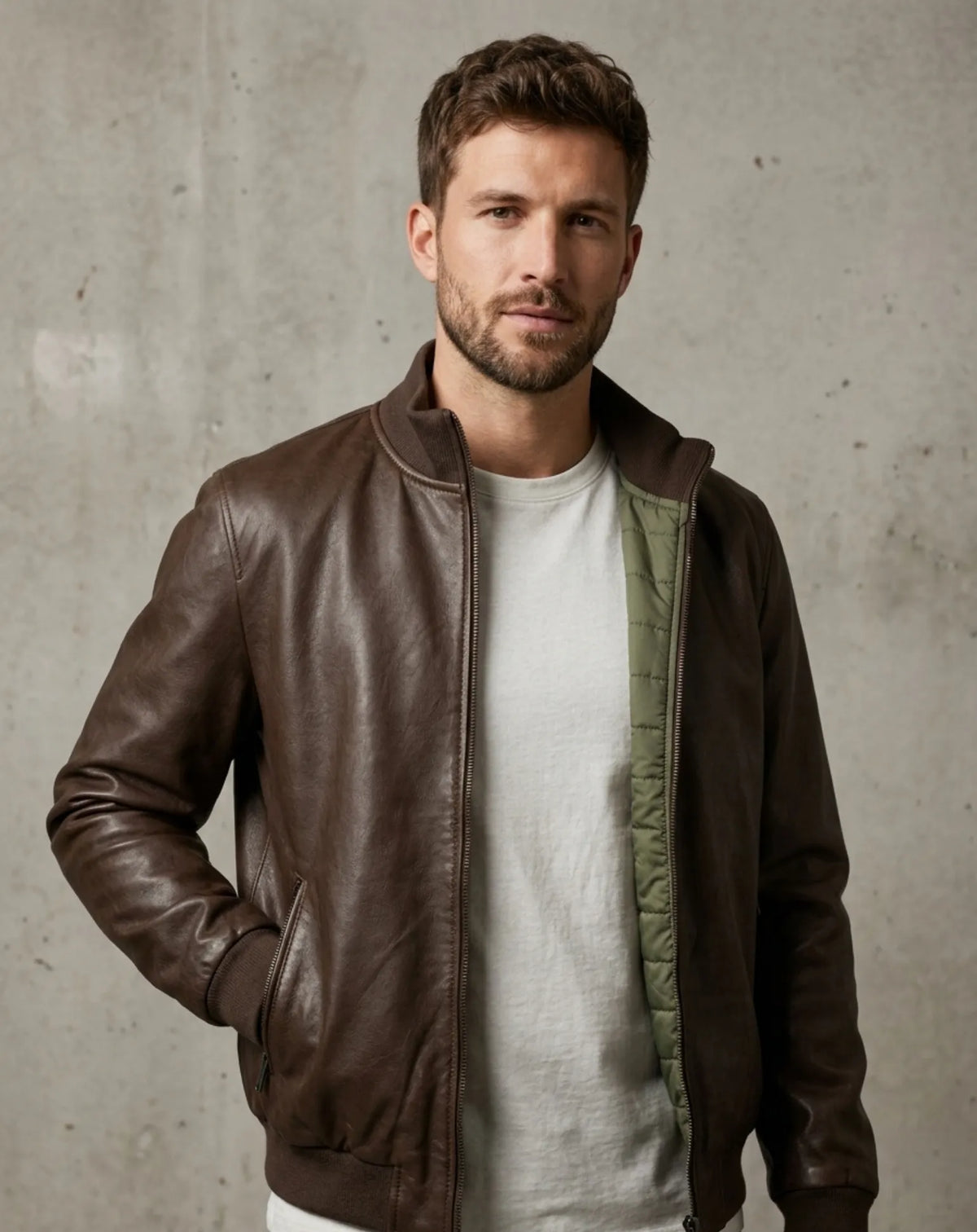 MONTJUÏC — Chaqueta reversible de napa y nylon