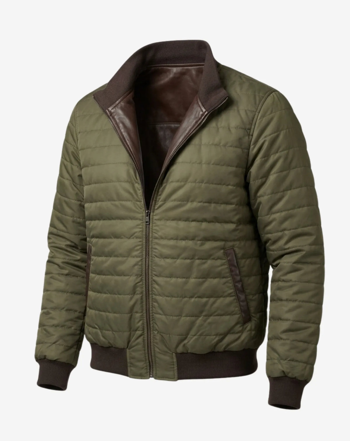 MONTJUÏC — Chaqueta reversible de napa y nylon
