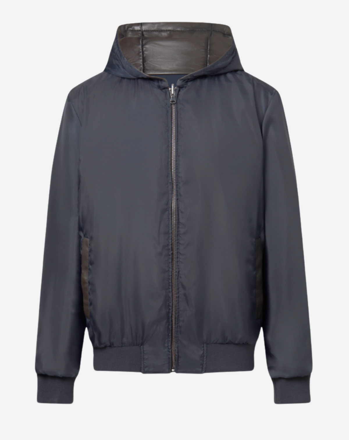 FONTANA reversible nappa and nylon jacket view 3
