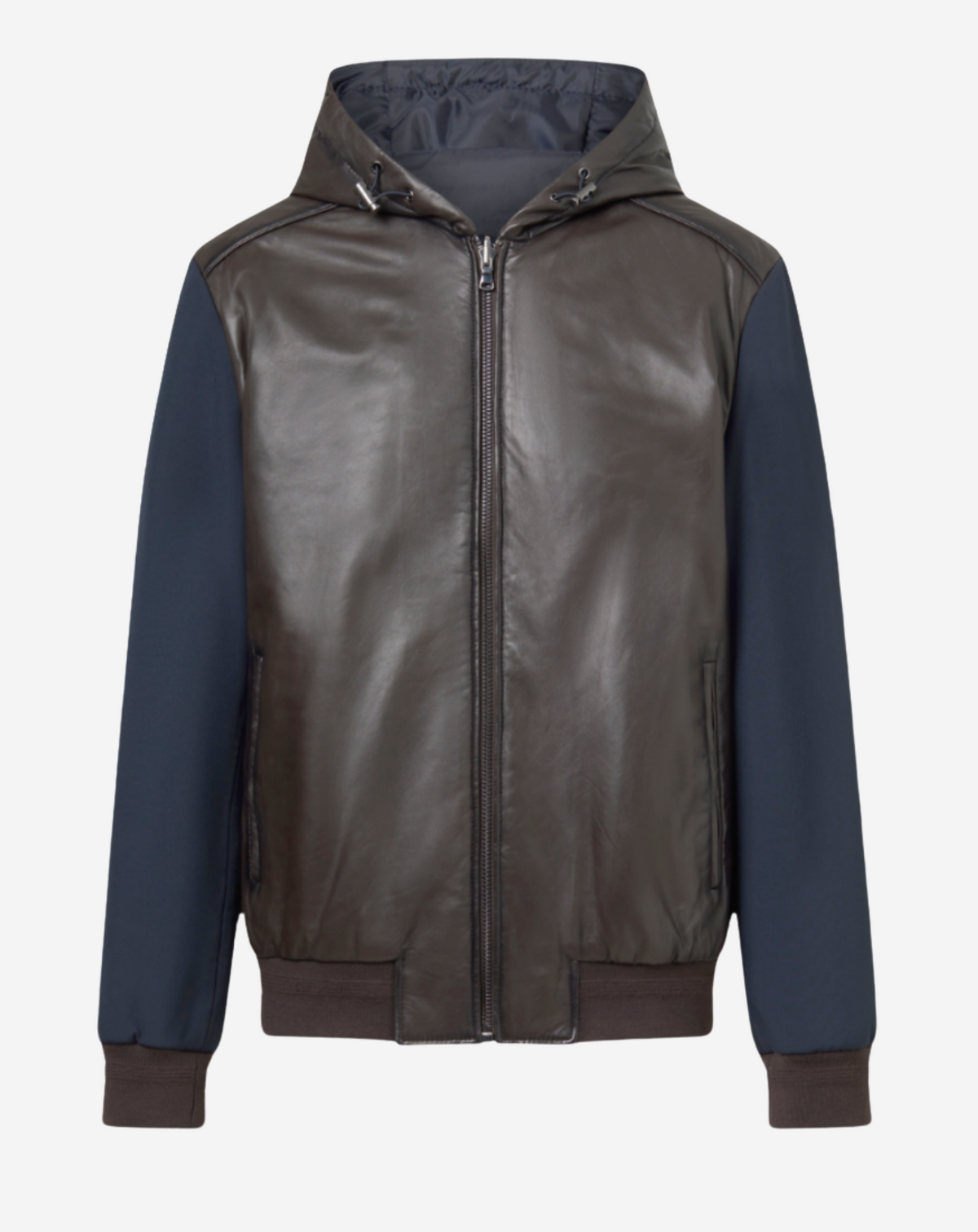 FONTANA reversible nappa and nylon jacket view 5