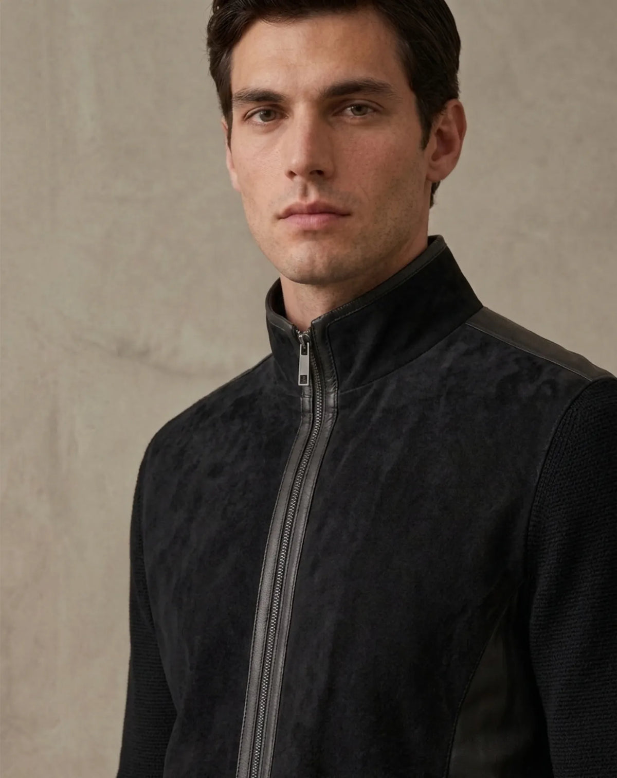 SANT GERVASI — Nappa Leather and Knit Jacket