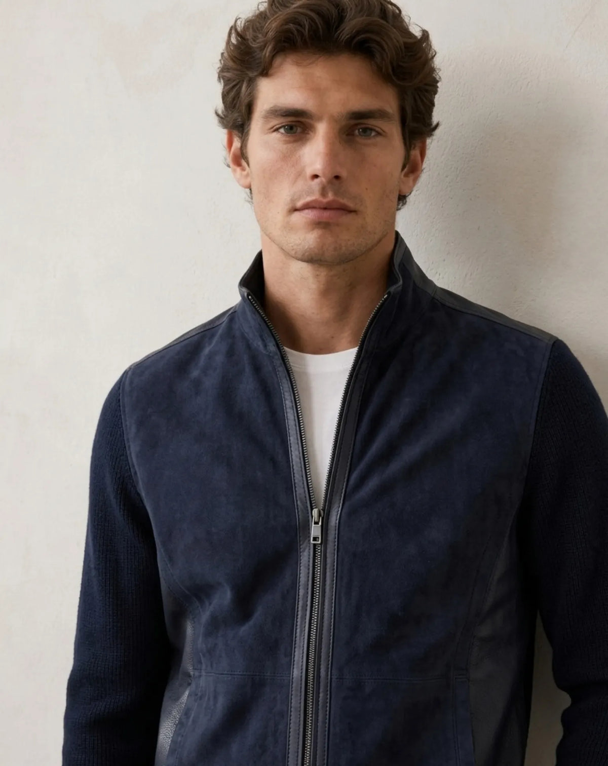 MANDRI — Suede, Nappa Leather and Knit Jacket