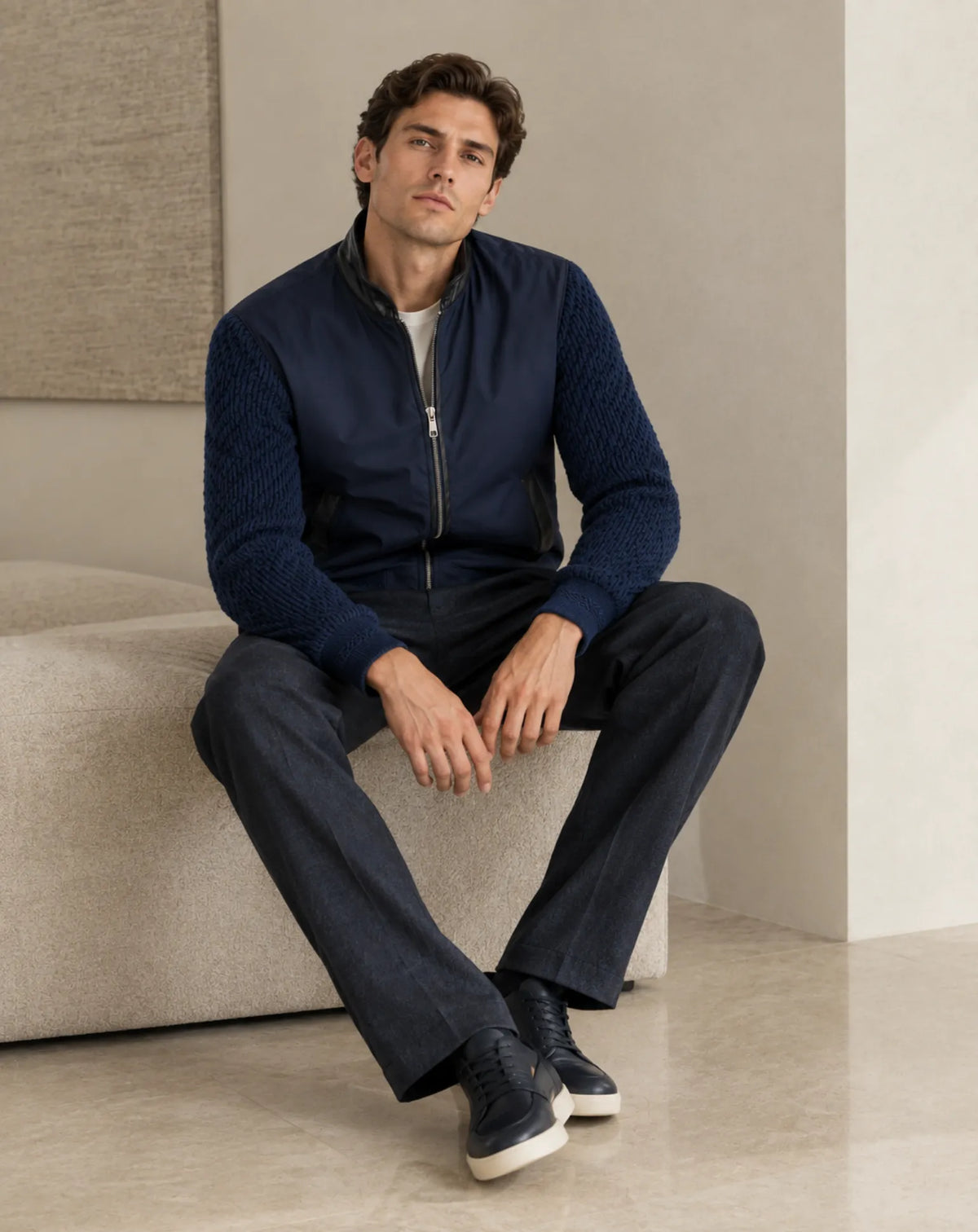 LES CORTS — Reversible Nappa Leather and Nylon Jacket