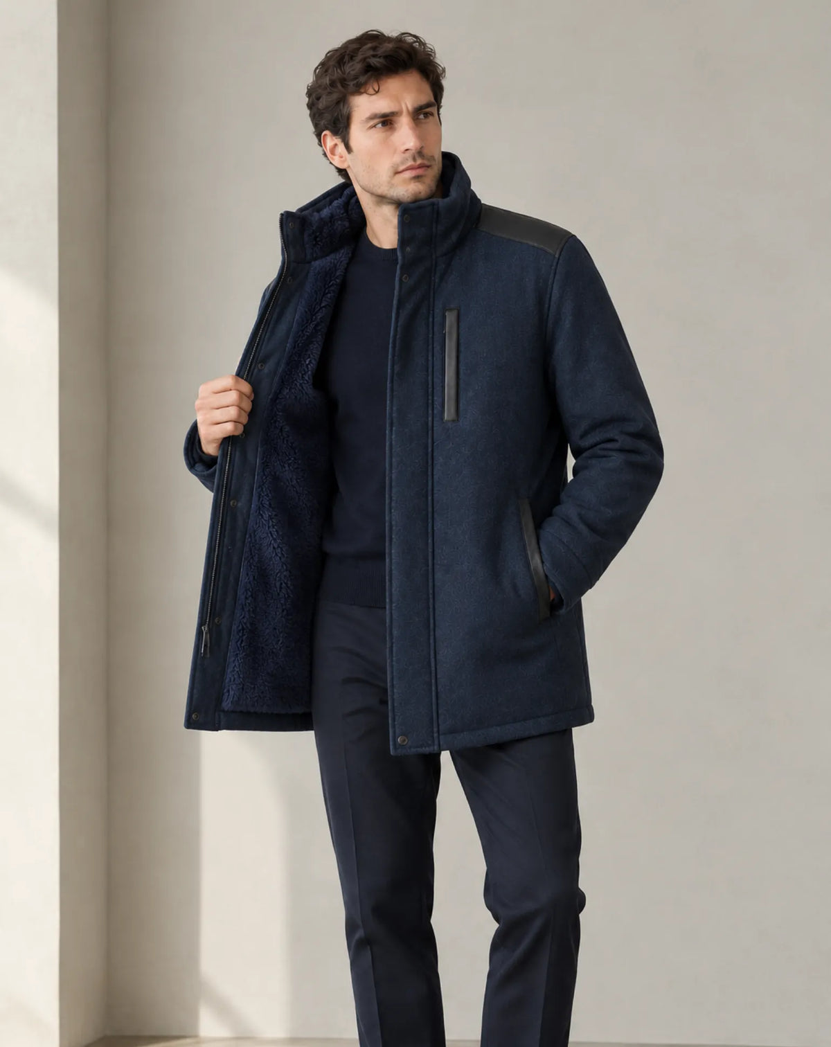 VIA AUGUSTA — Mouton, Wool, Cashmere and Leather Coat