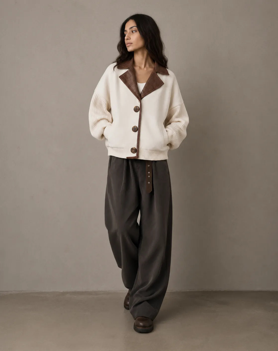 MIRAMAR — Cropped Alpaca Wool Jacket