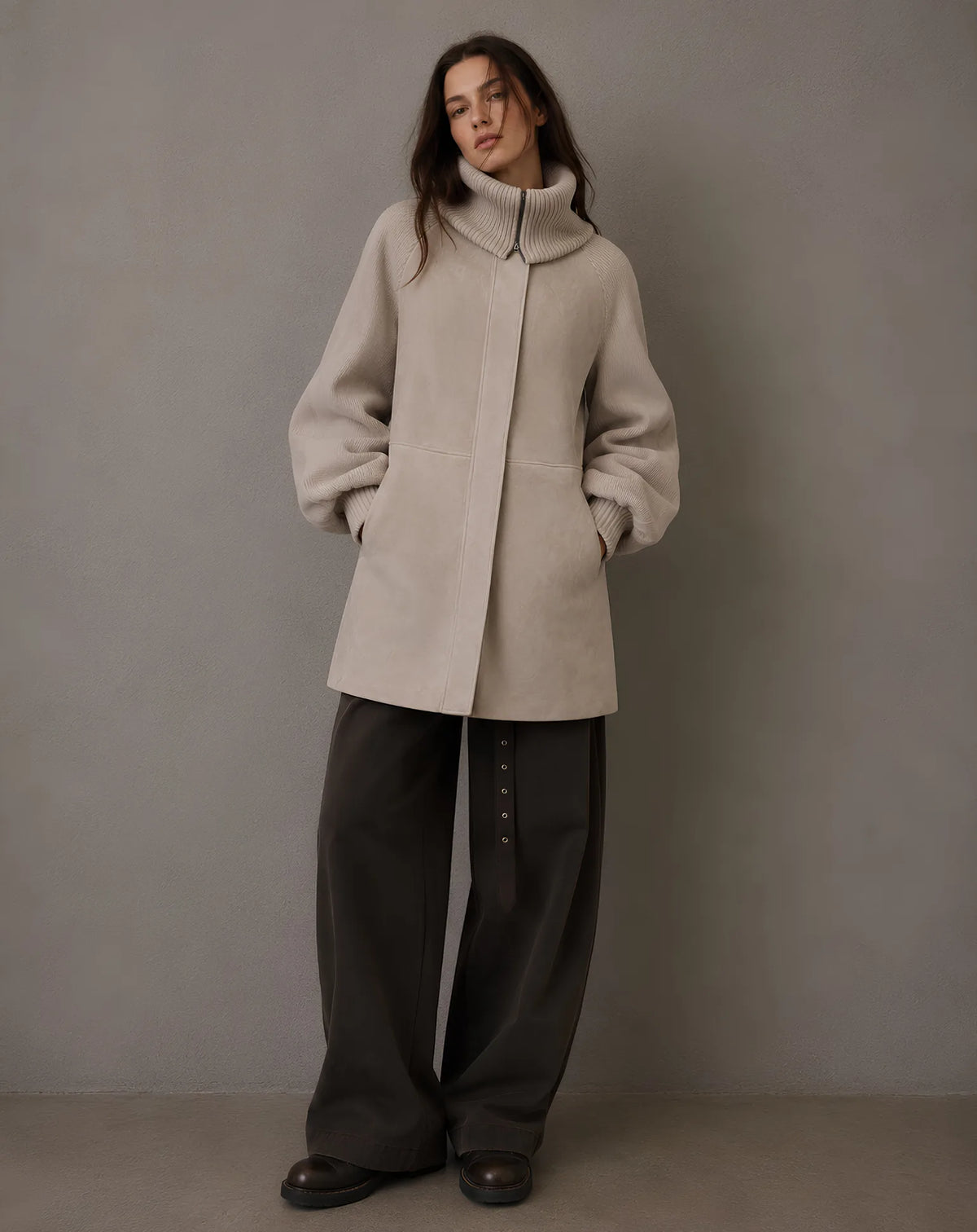 TIBIDABO — Double-Face & Wool Knit Coat