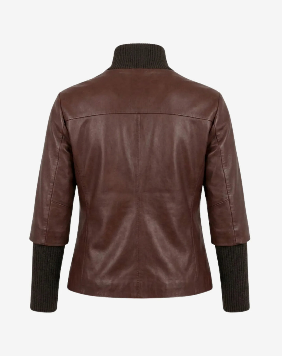GRÀCIA — Two-Material Nappa Leather Jacket with Detachable Knit Details