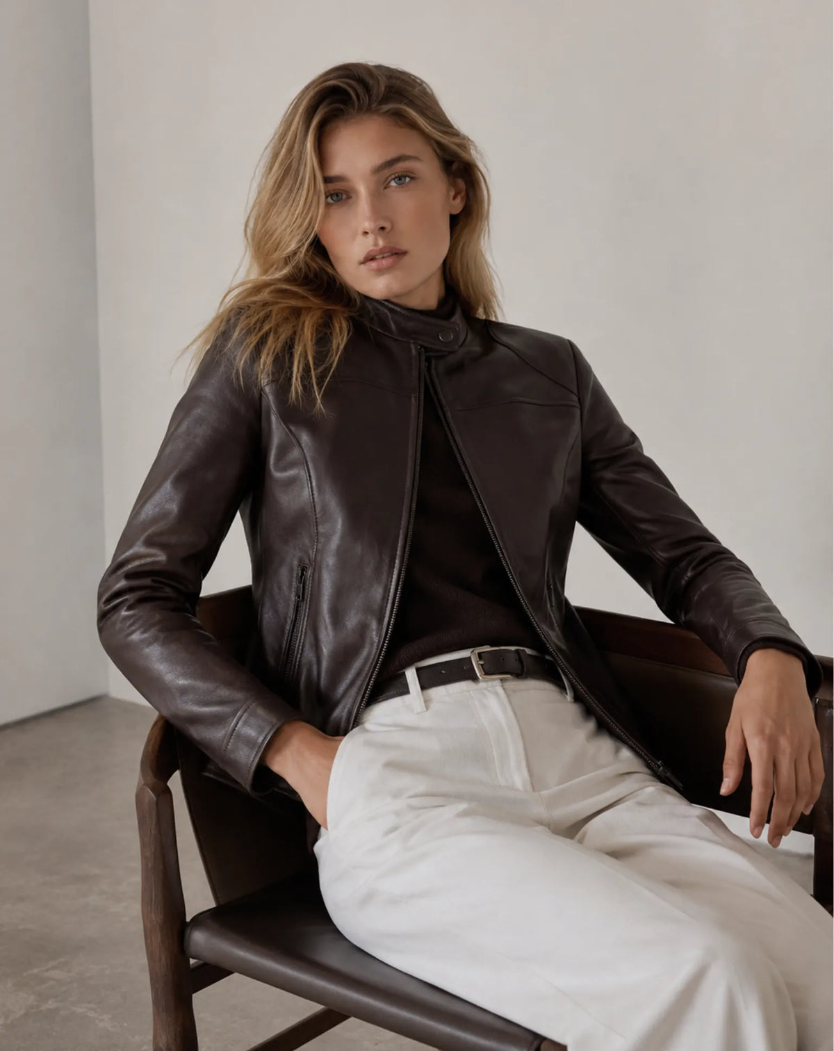 VALLVIDRERA — Fitted Nappa Leather Racer Jacket