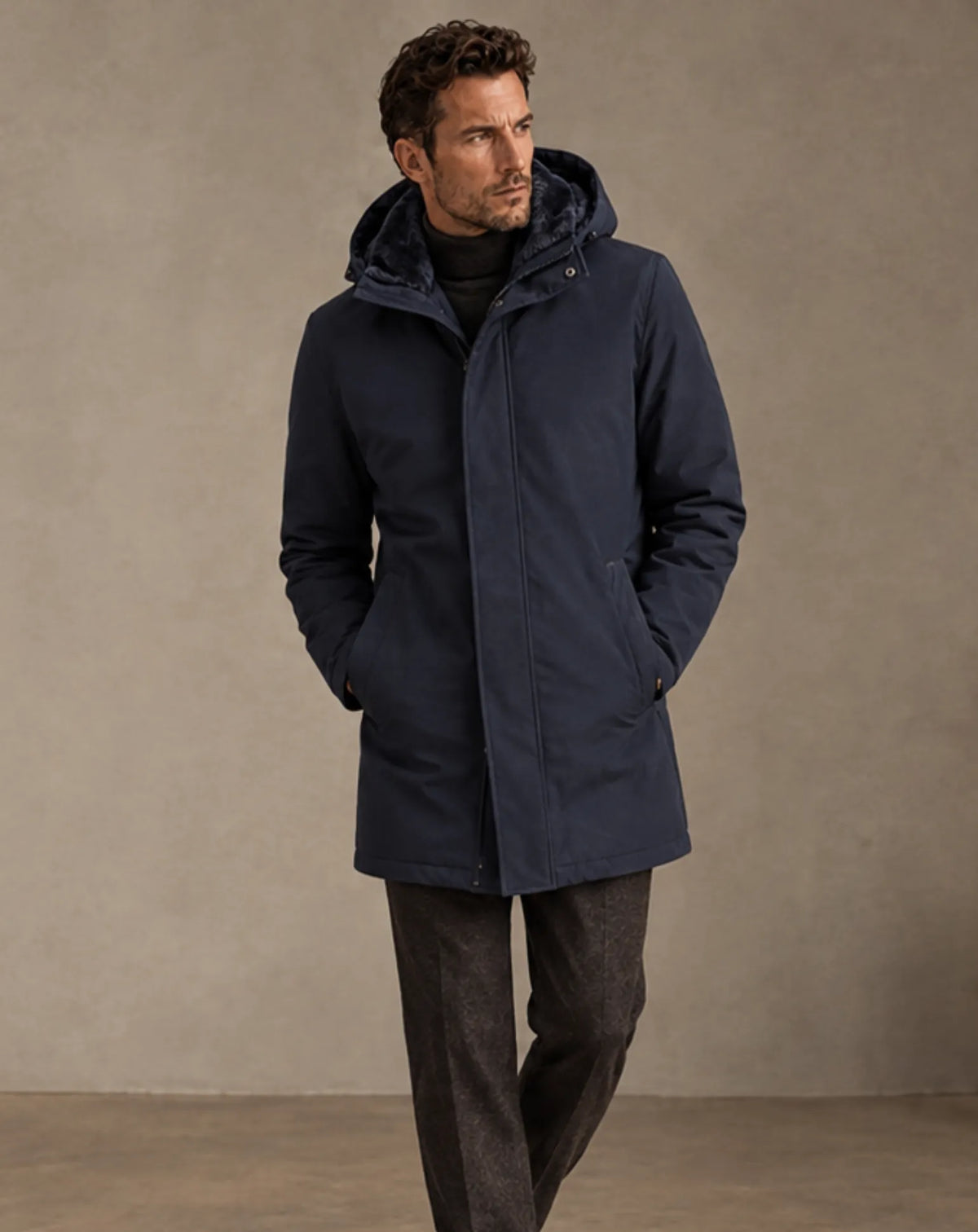 TIBIDABO — Nylon Parka with Shearling Lining