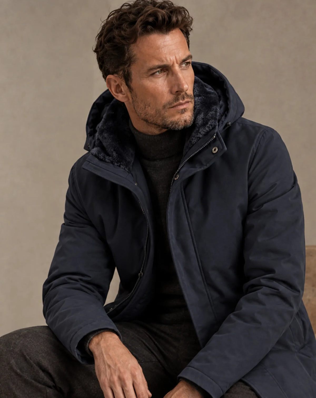 TIBIDABO — Nylon Parka with Shearling Lining