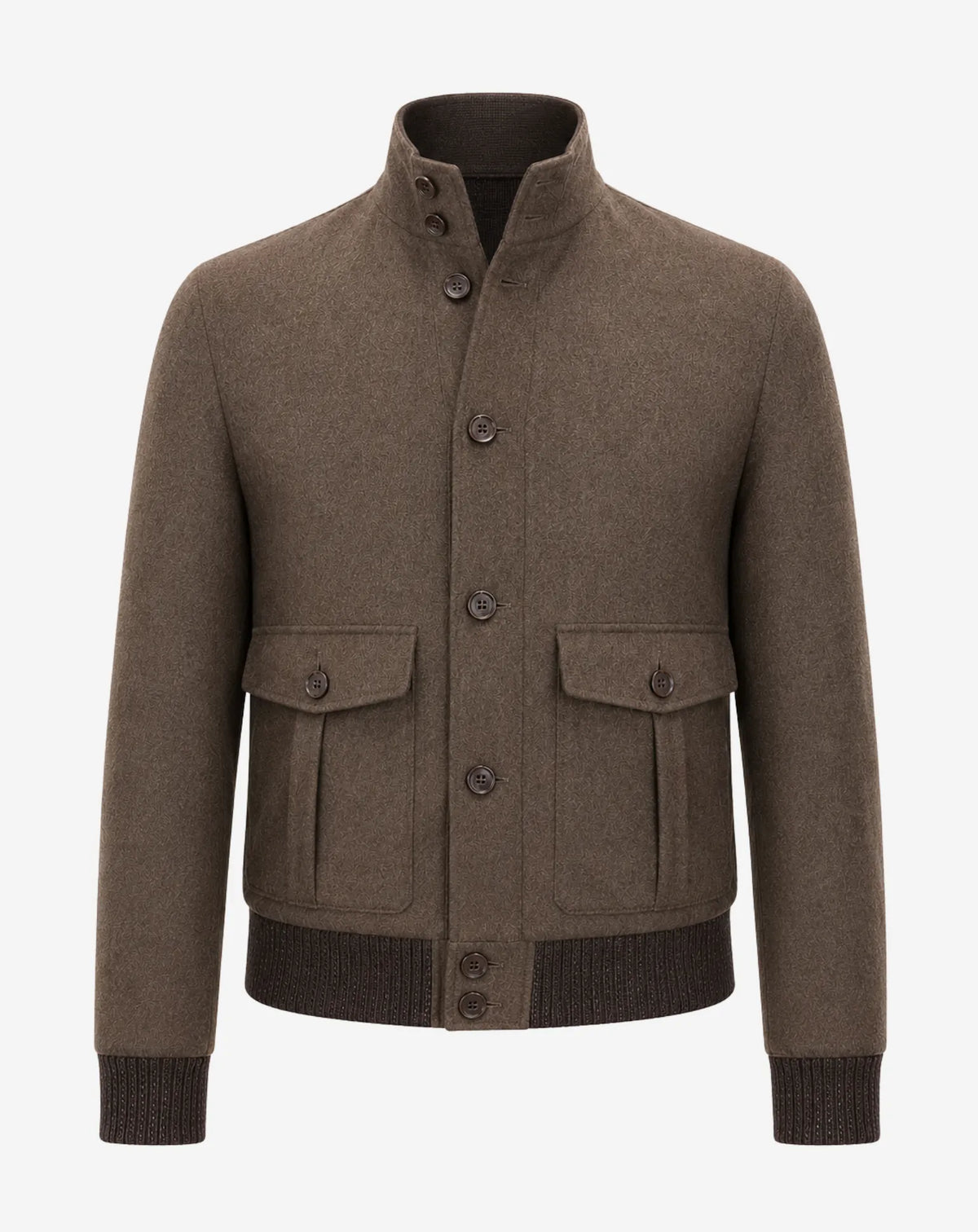 SANT ANDREU — Wool Jacket with Leather Details