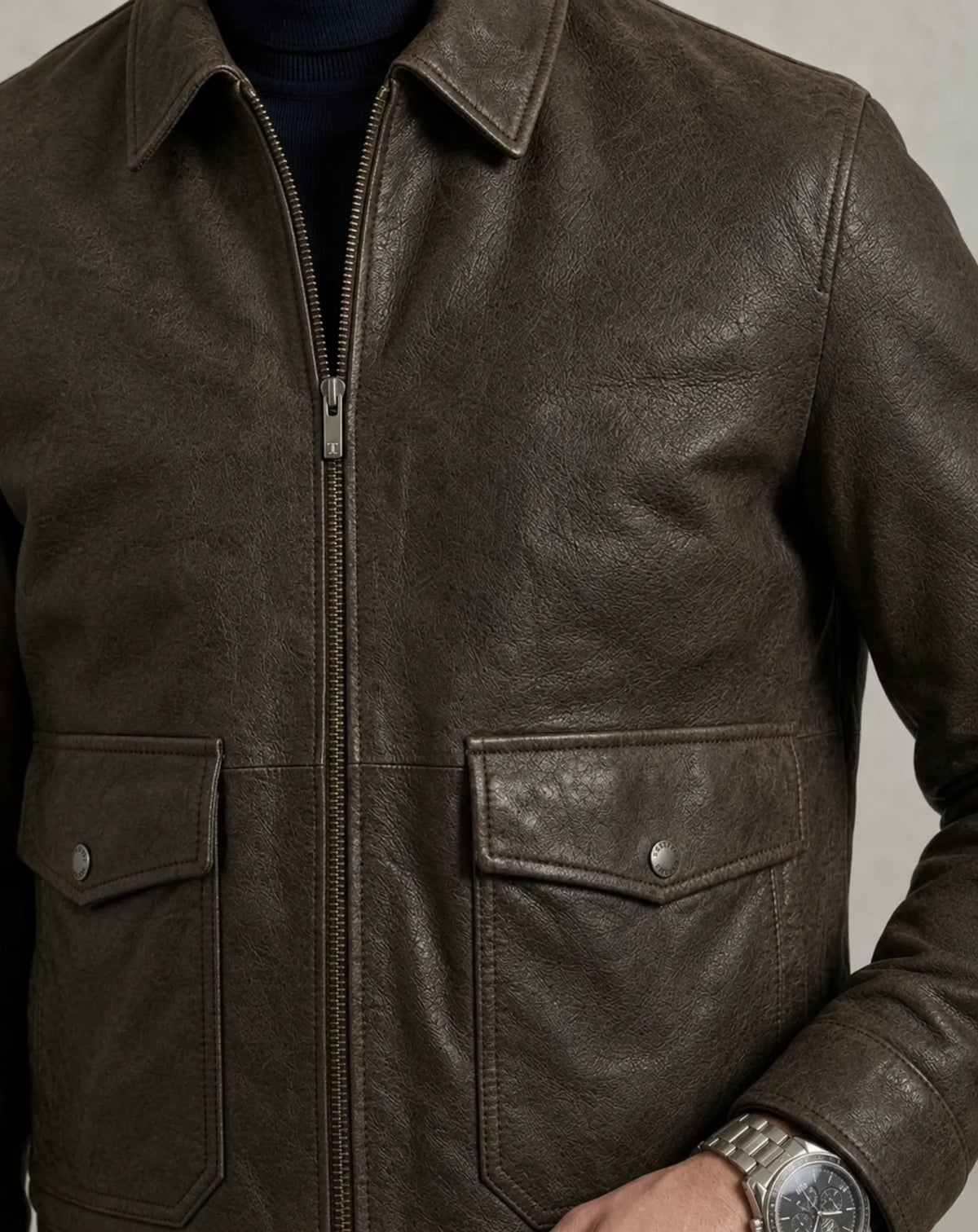 TORRAS HS68042 chaqueta de nobuck marrón oscuro imagen 2