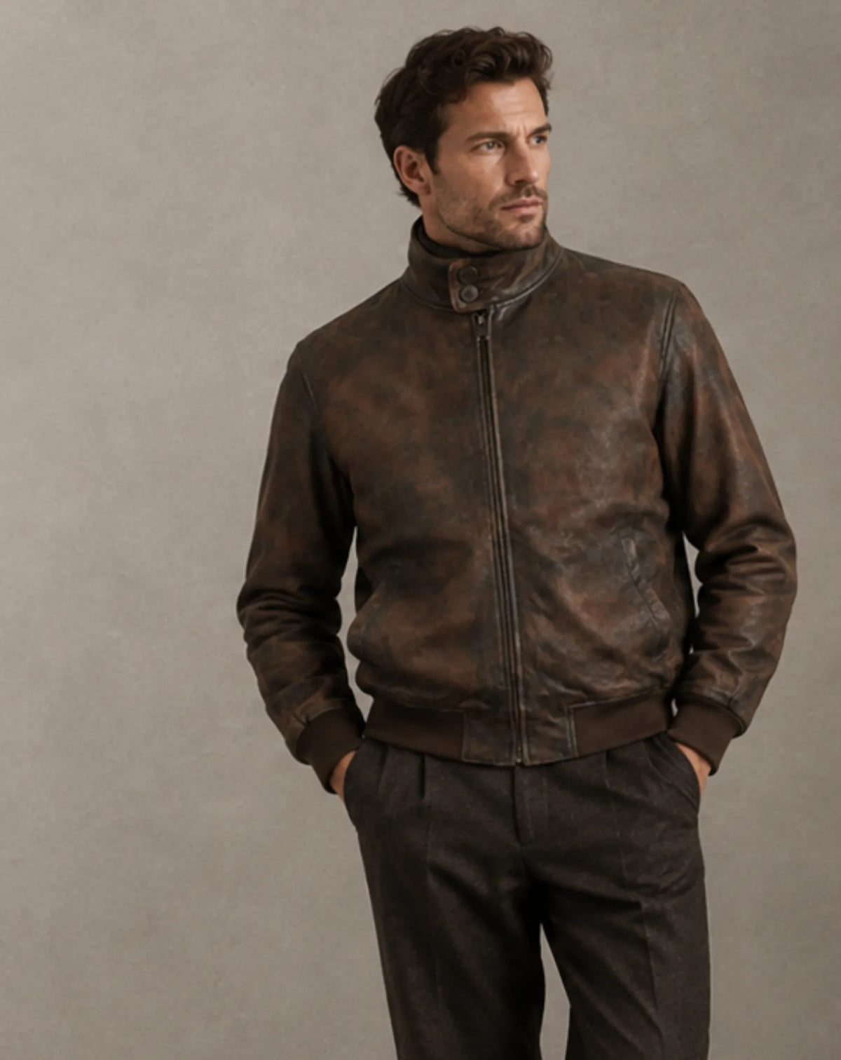 PUTXET — Nubuck Jacket with Wool Lining