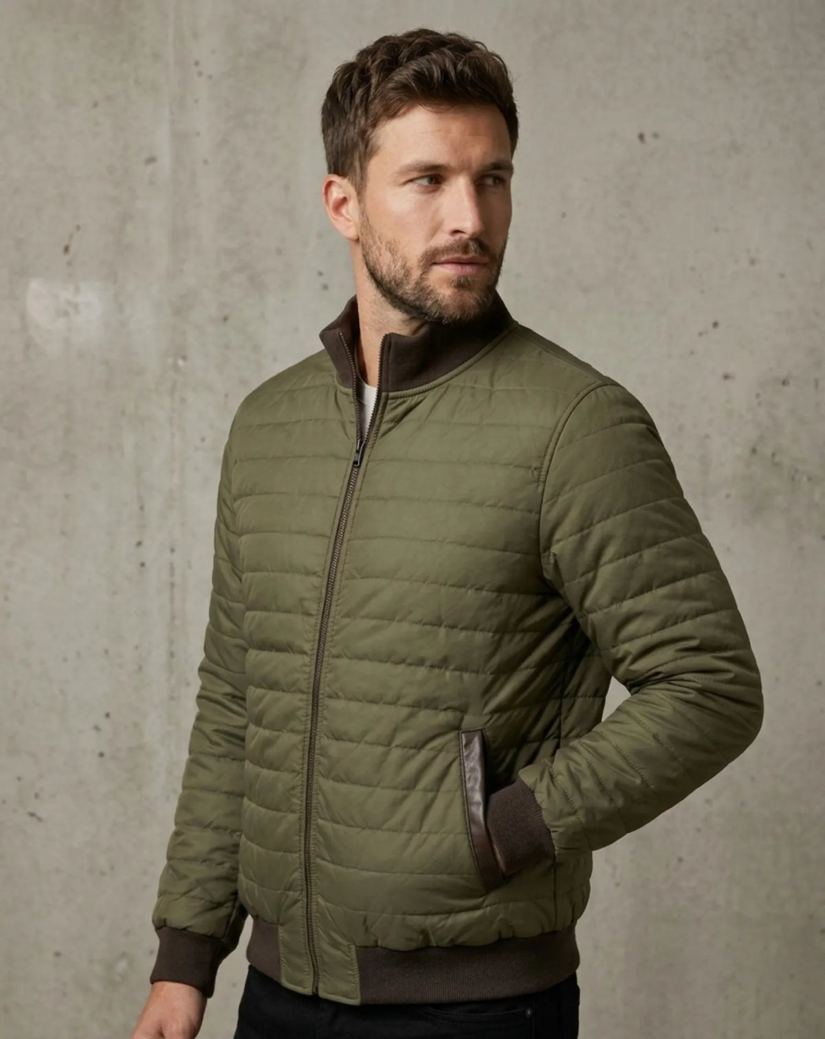 MONTJUÏC — Chaqueta reversible de napa y nylon