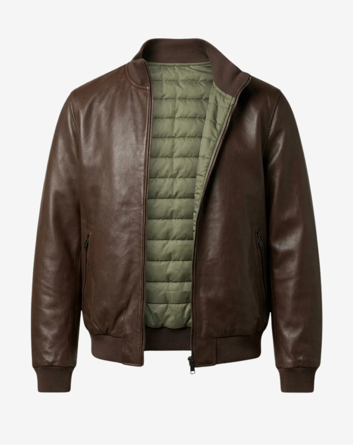 MONTJUÏC — Chaqueta reversible de napa y nylon