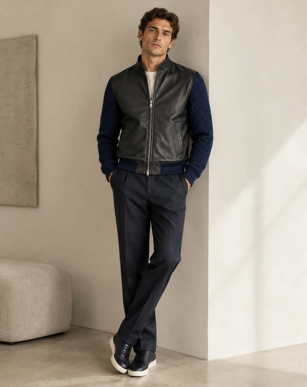 LES CORTS — Reversible Nappa Leather and Nylon Jacket