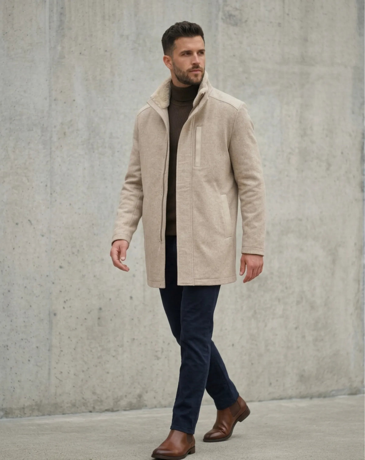 VIA AUGUSTA — Mouton, Wool, Cashmere and Leather Coat